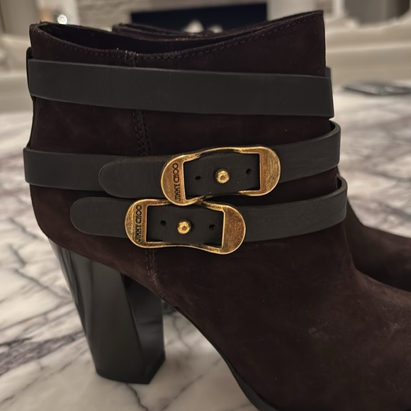 Jimmy Choo Brown Suede Booties - Picture 2 of 3